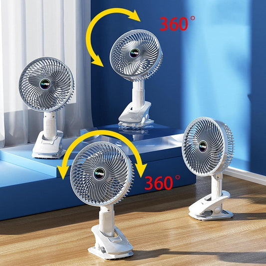Portable Clip Fan, Small Powerful USB Table Fan,Mini Desk Fan