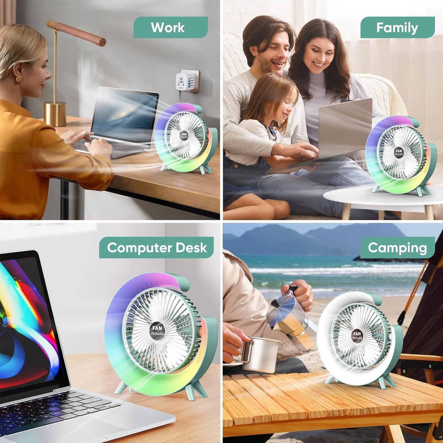 Colorful Mini Desktop Fan