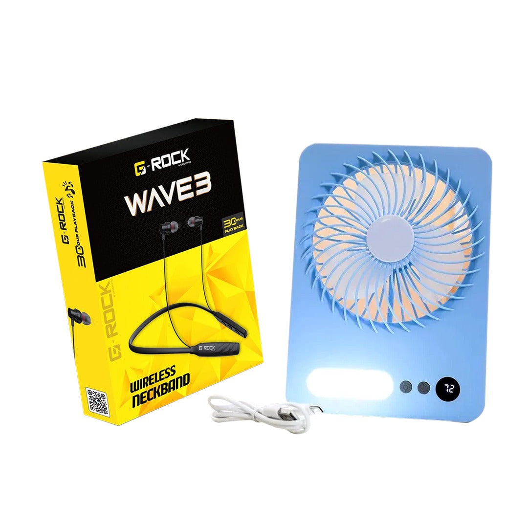Wireless Neckband and Folding Storage Fan