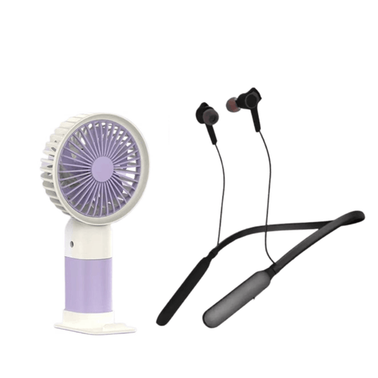 min handheld fan & wellmist neckband