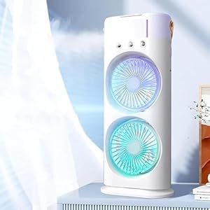 Double-Ended Spray Fan Personal Air Cooler - Air Cooling Fan for Your Desk, Nightstand,