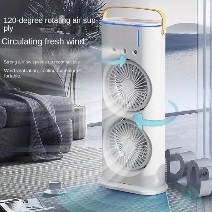 Double-Ended Spray Fan Personal Air Cooler - Air Cooling Fan for Your Desk, Nightstand,