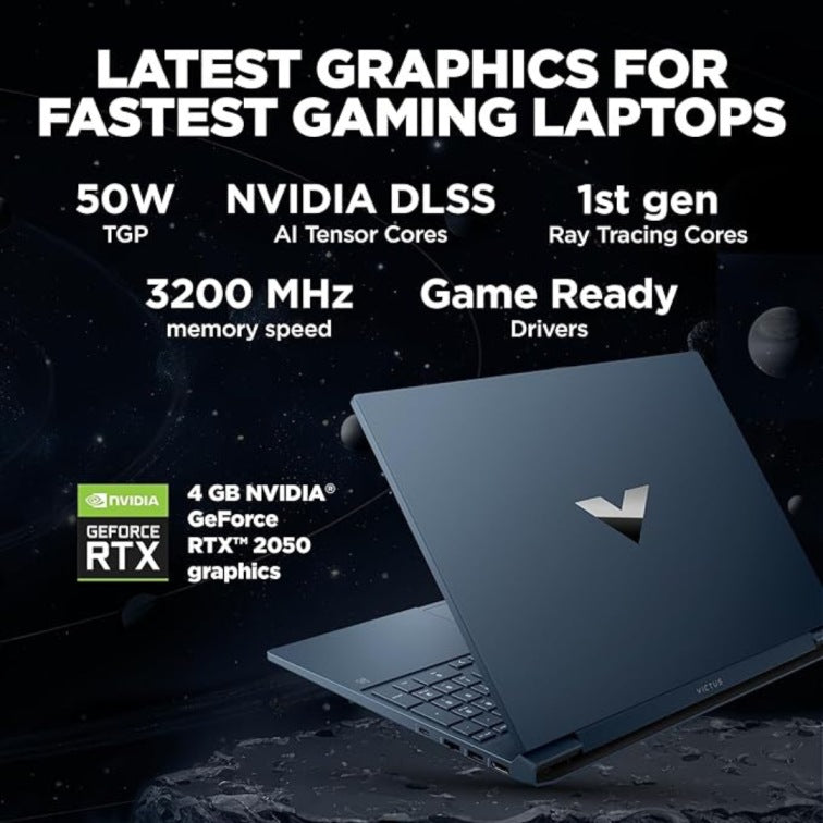 HP Victus Gaming Laptop,12th Gen Intel Core i5-12450H,4GB RTX 2050 GPU,15.6-inch (39.6 cm), FHD,IPS,8GB DDR4, 512GB SSD, Backlit KB,Dual Speakers(MSO, Blue,2.37 kg)